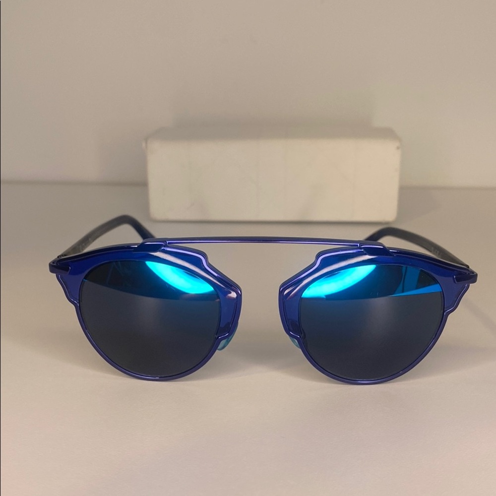 Christian Dior So Real Classic Mirrored Two Tone Blue Sunglasses